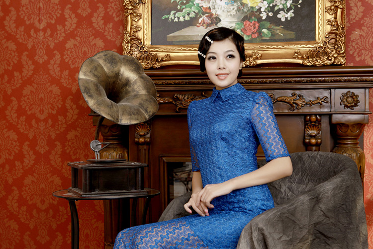 Blue lace long dress Blue lace long dress