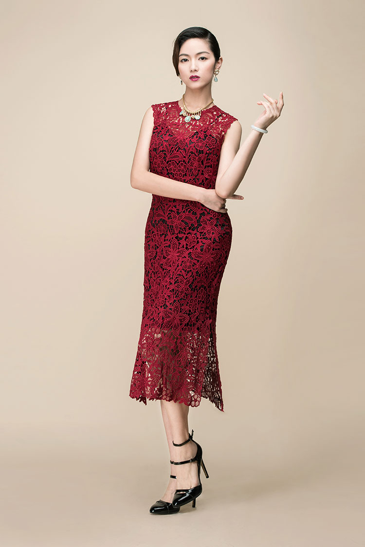 Wine red lace dress Wine red lace dress