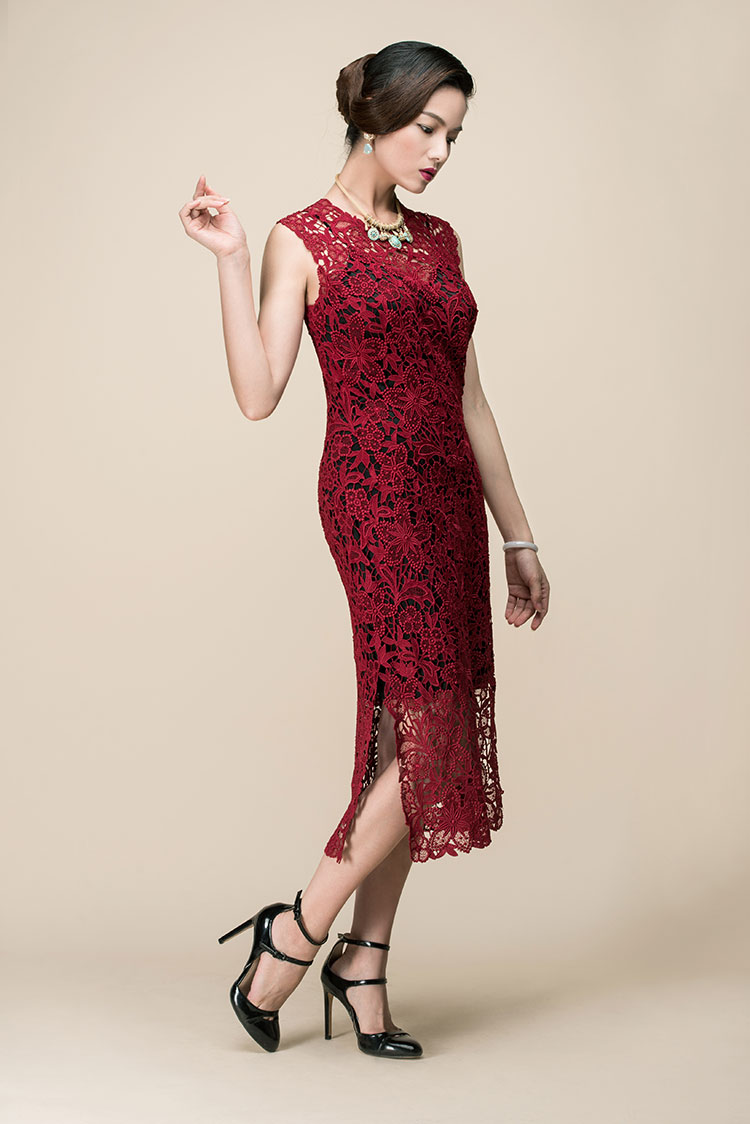 Wine red lace dress Wine red lace dress