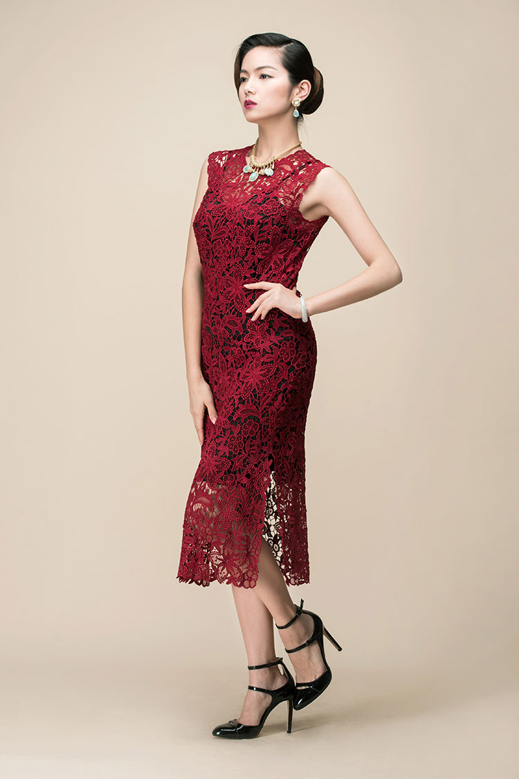 Wine red lace dress Wine red lace dress