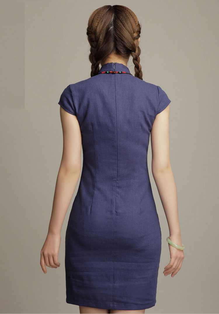 cotton short qipao dress cotton short qipao dress