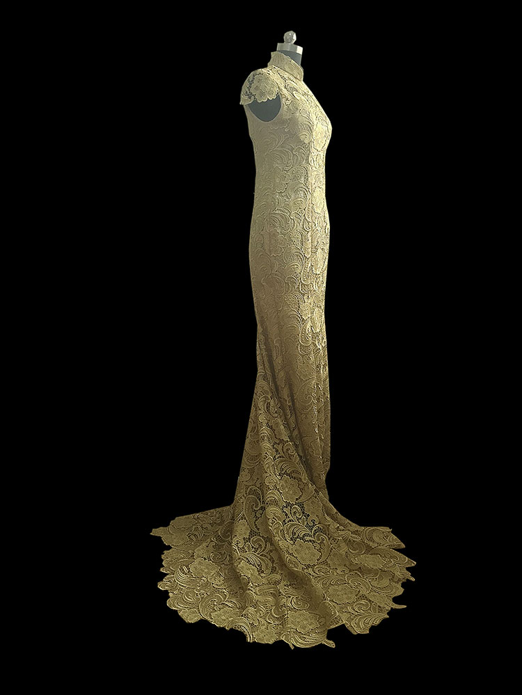 Golden lace qipao Golden lace qipao