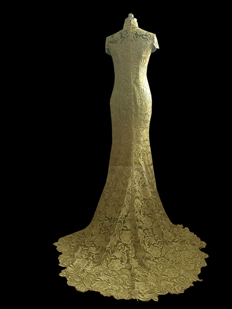 Golden lace qipao Golden lace qipao