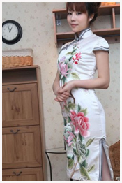 White cheongsam