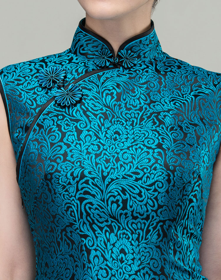 Peacock blue short qipao dress Peacock blue short qipao dress