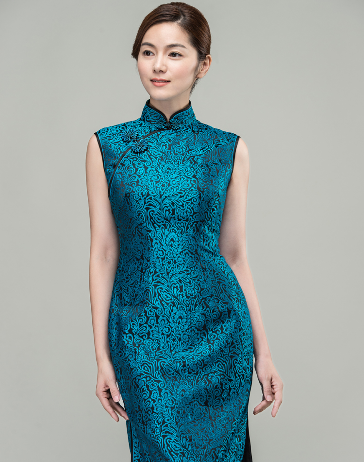 Peacock blue short qipao dress Peacock blue short qipao dress