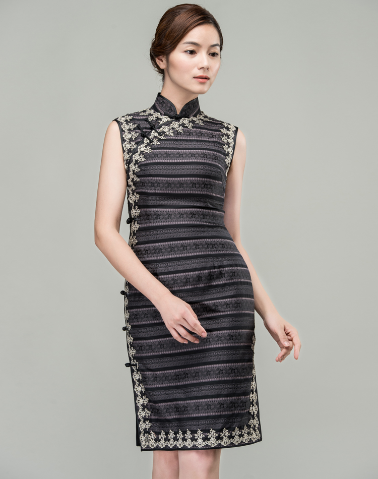 Grey modern short qipao dress Grey modern short qipao dress