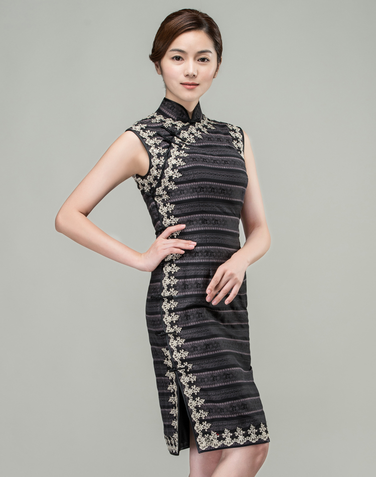 Grey modern short qipao dress Grey modern short qipao dress