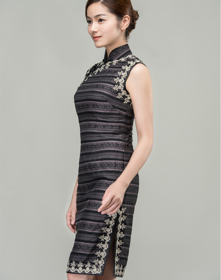 Grey modern short qipao dress Grey modern short qipao dress