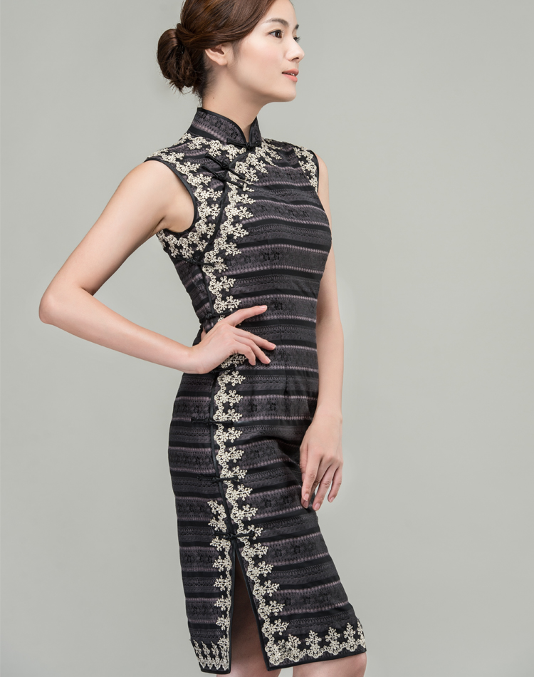 Grey modern short qipao dress Grey modern short qipao dress