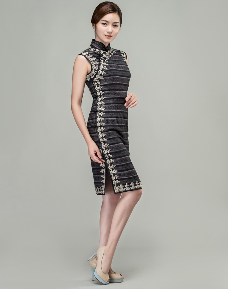 Grey modern short qipao dress Grey modern short qipao dress
