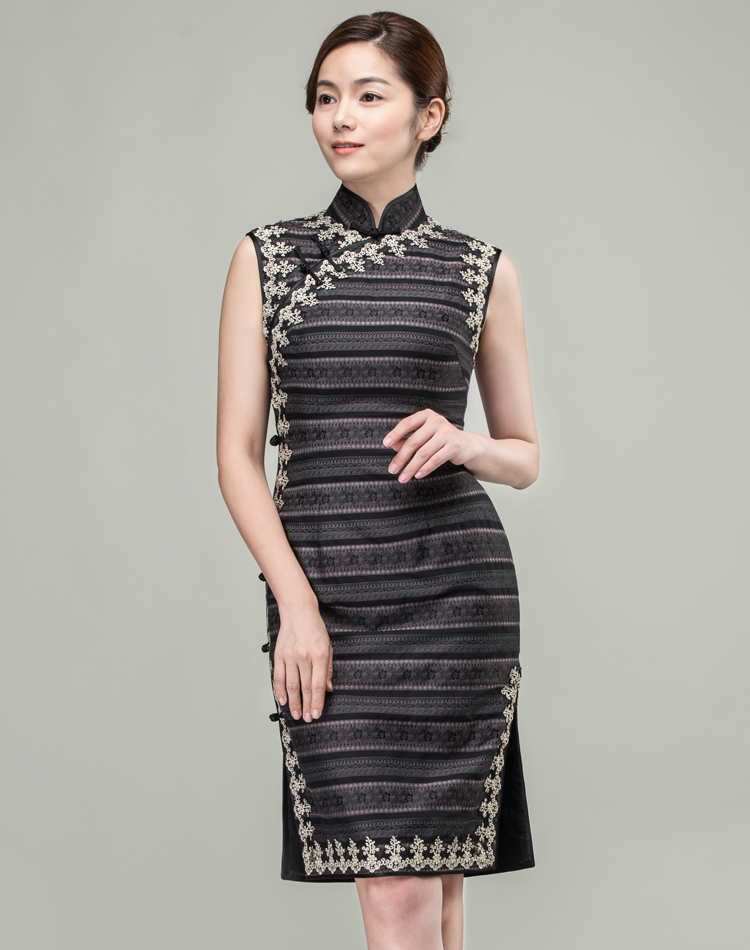 Grey modern short qipao dress Grey modern short qipao dress