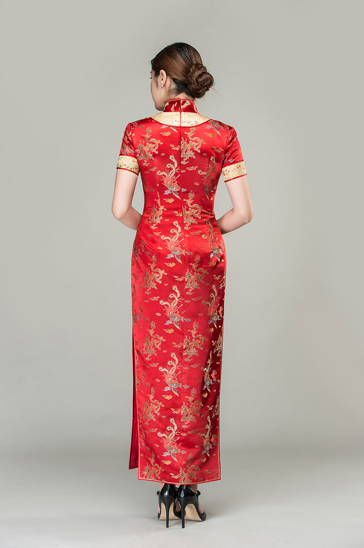 Colorful dragons & phoenixes wedding qipao dress Colorful dragons & phoenixes wedding qipao dress