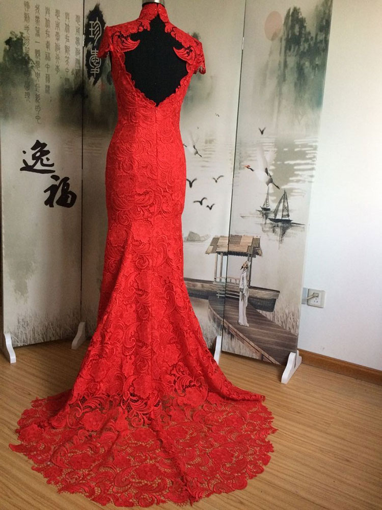 Red lace wedding dress Red lace wedding dress