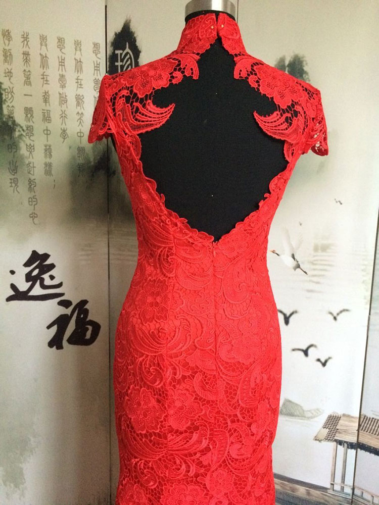 Red lace wedding dress Red lace wedding dress