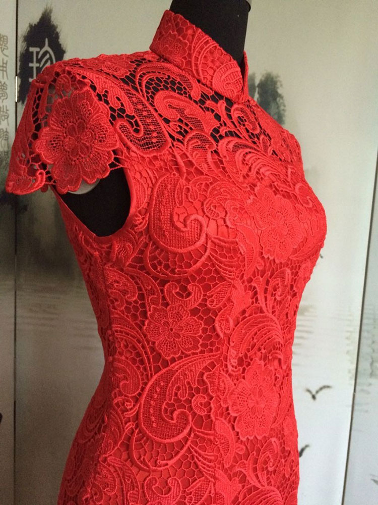 Red lace wedding dress Red lace wedding dress