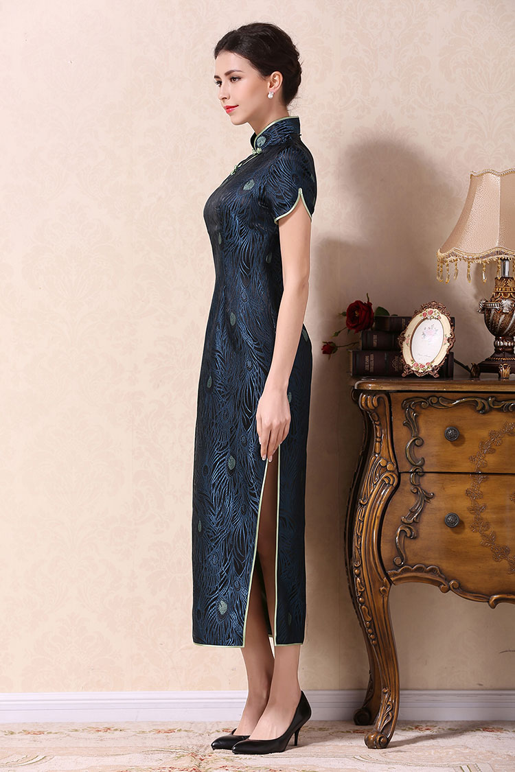 Dark blue long cheongsam dress Dark blue long cheongsam dress
