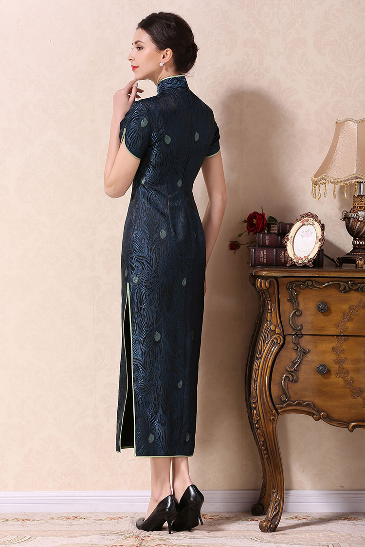 Dark blue long cheongsam dress Dark blue long cheongsam dress