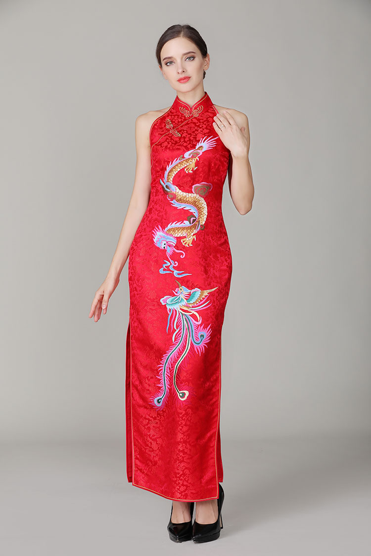 Red chinese wedding dress with dragon and phoenix2861 Red chinese wedding dress with dragon and phoenix2861