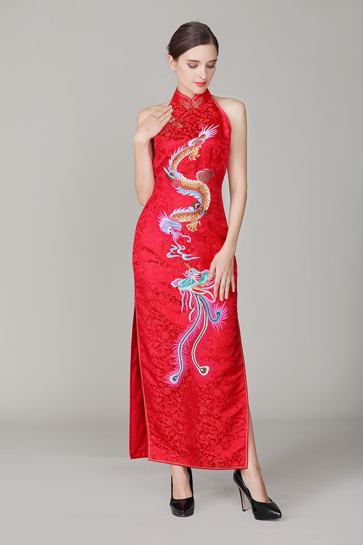 Red chinese wedding dress with dragon and phoenix2861 Red chinese wedding dress with dragon and phoenix2861