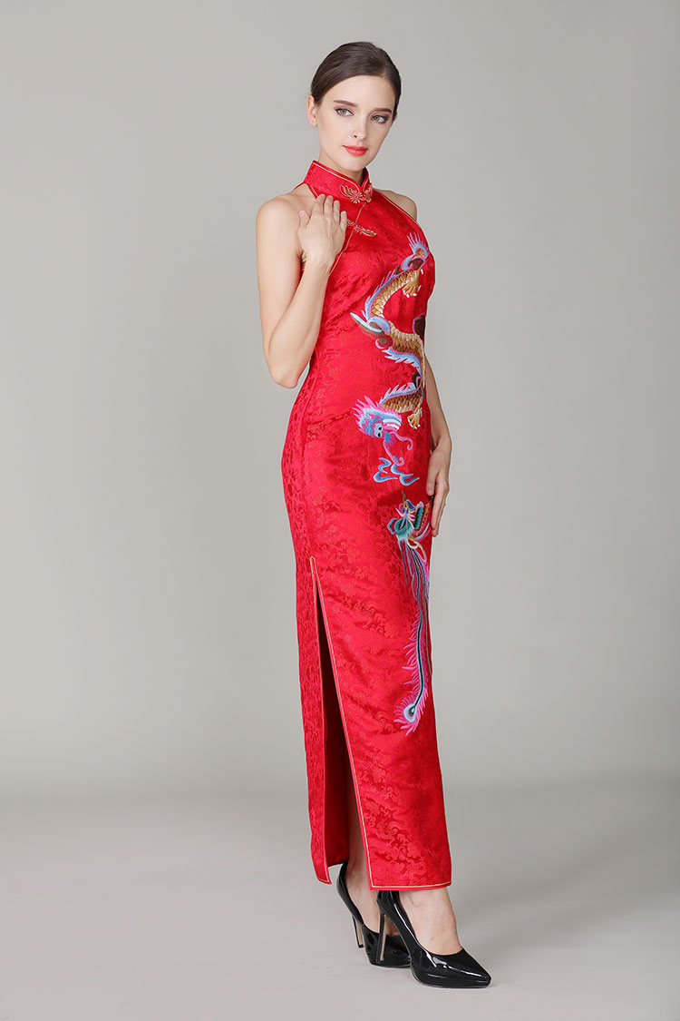 Red chinese wedding dress with dragon and phoenix2861 Red chinese wedding dress with dragon and phoenix2861