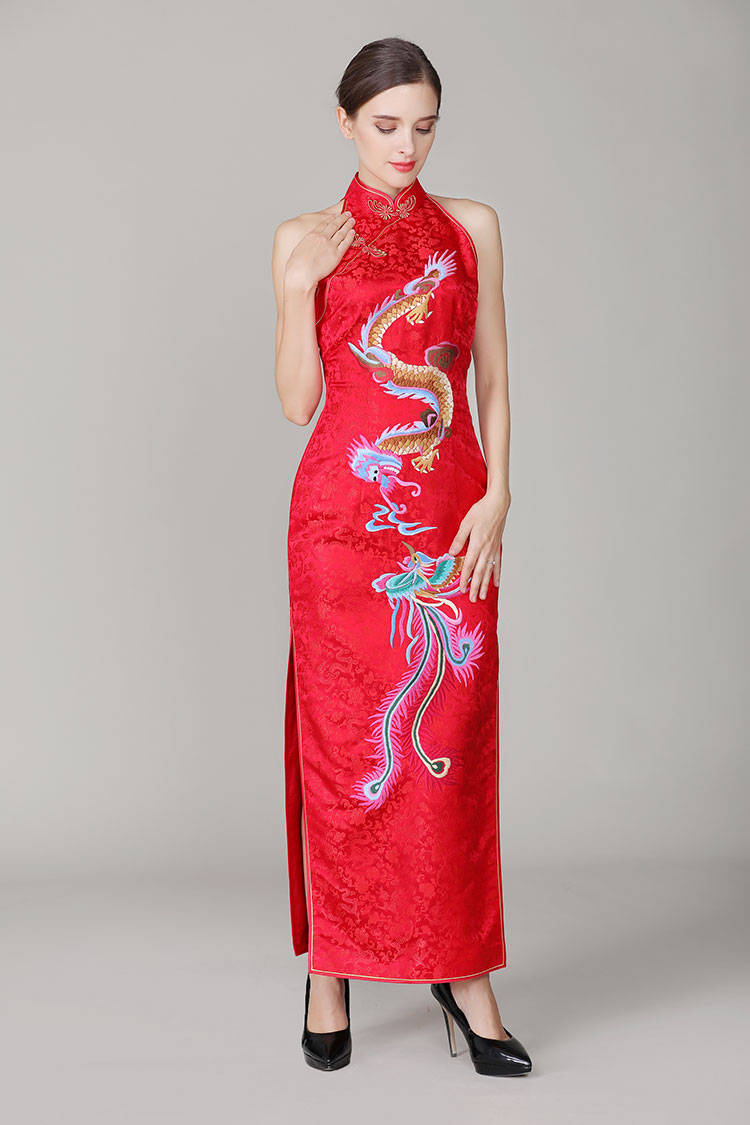 Red chinese wedding dress with dragon and phoenix2861 Red chinese wedding dress with dragon and phoenix2861