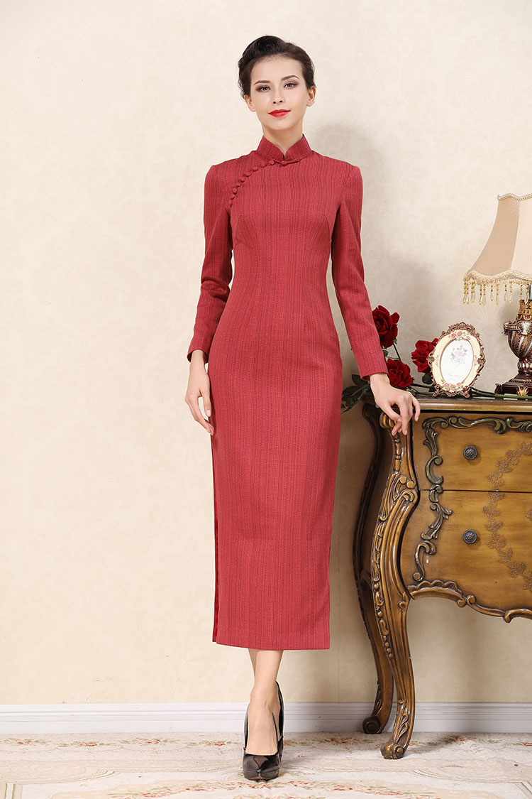Light coral red cheongsam dress Light coral red cheongsam dress