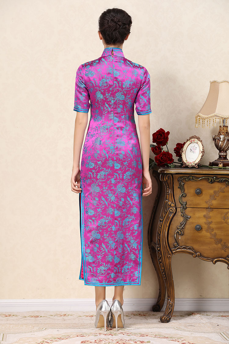 Magenta long cheongsam dress Magenta long cheongsam dress