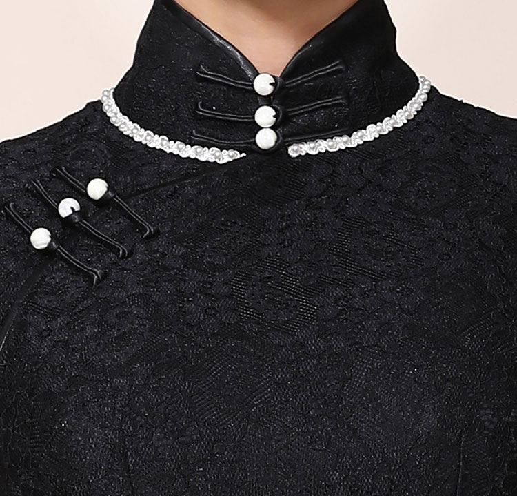 black lace long cheongsam dress black lace long cheongsam dress