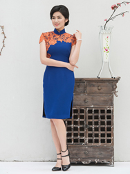 Blue modern cheongsam