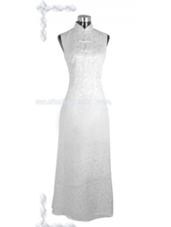 white dragon silk dress SCM09