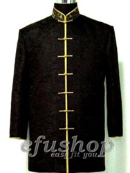 Black chinese Men's long jacket