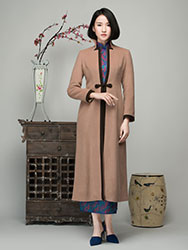 Light brown cashmere women coat