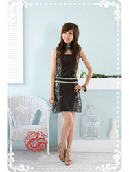 Black with golden dragon dress