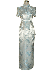 white with blue plum blossom cheongsam