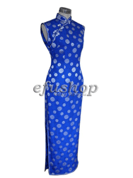 Blue liuxiang jacquard silk dress SCM02