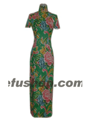 Peonys green Cotton Cheongsam SCO26