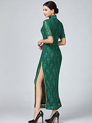 Green lace cheongsam