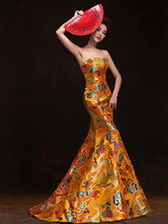 Orient golden evening gown