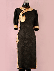 Black Silk Qipao SCS38