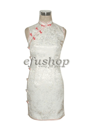 white dragon silk mini cheongsam SCM05