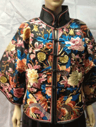 Black silk with embroidery Chinese Clothes CCJ79
