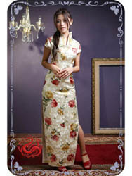 Peony brocade cheongsam dress SMS88